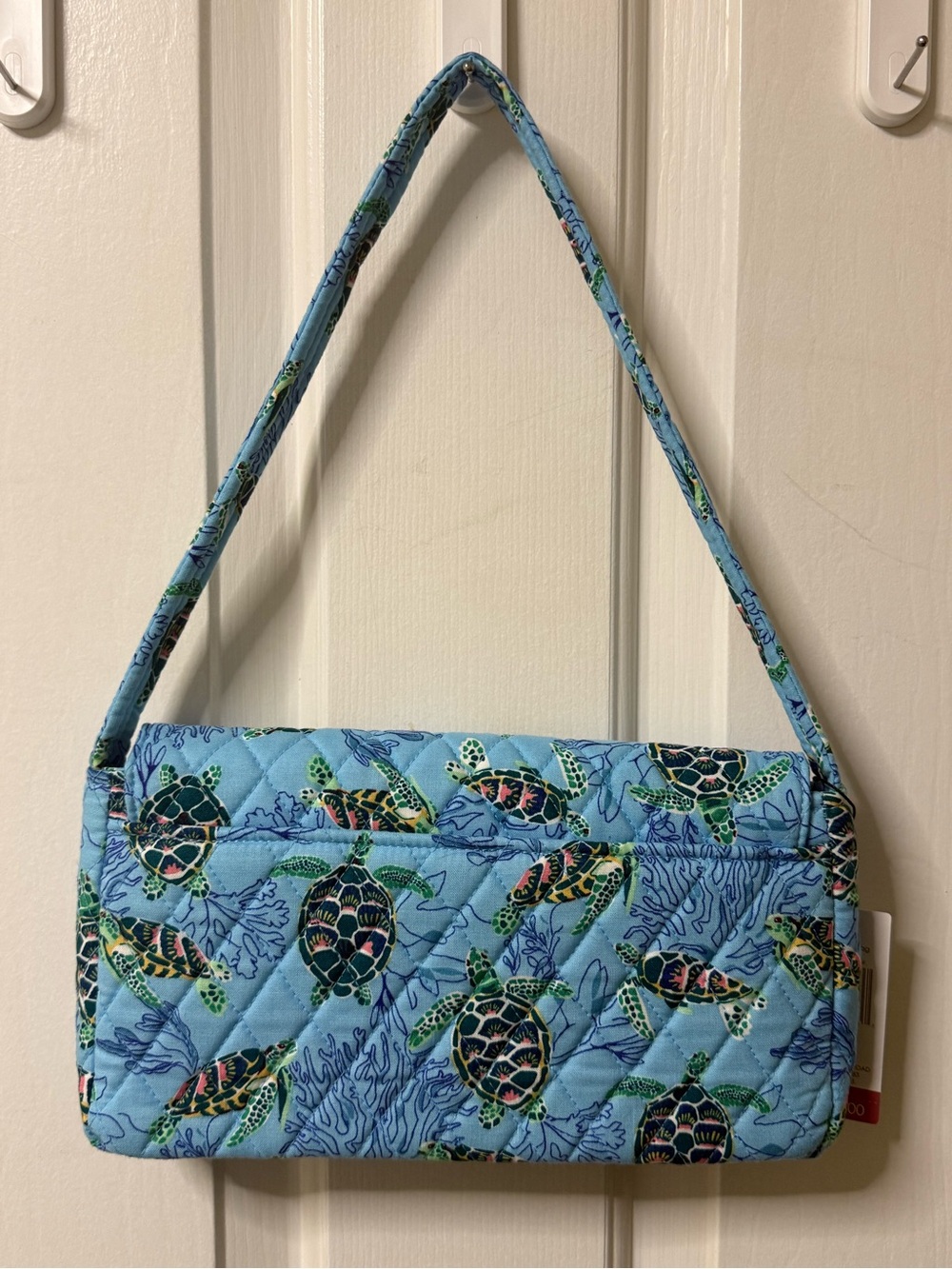 Vera Bradley Light Blue Quilted Turtle-Print Shoulder Bag - Picture 3 of 4